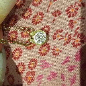AUTHENTIC GENUINE SOLID 14K YELLOW GOLD 2CTTW CZ SOLITARE PENDANT SLIDER (OMEGA)